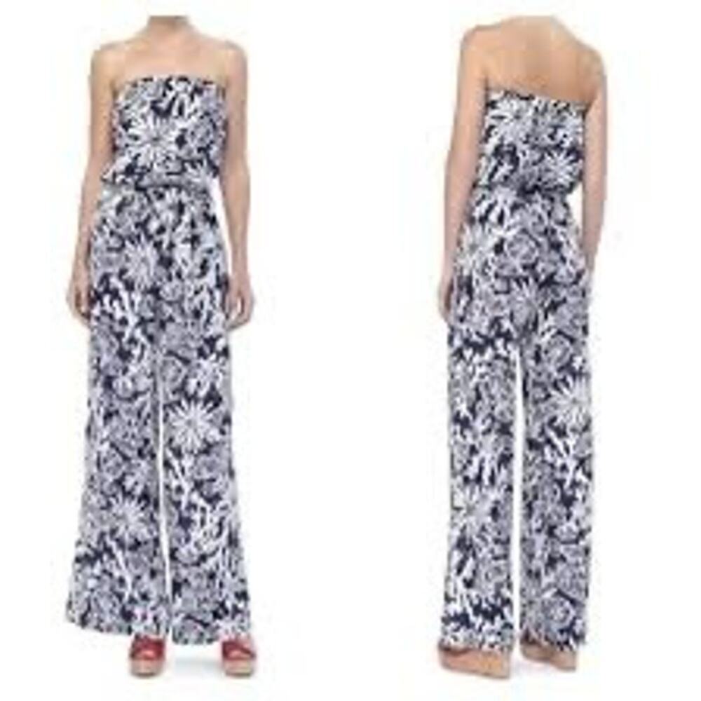 LILLY PULITZER FARRAH JUMPSUIT IN BLUE SIZE MEDIUM